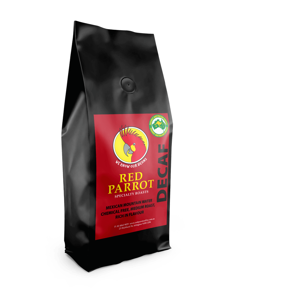 Decaf Coffee by Australian Owned company Red Parrot