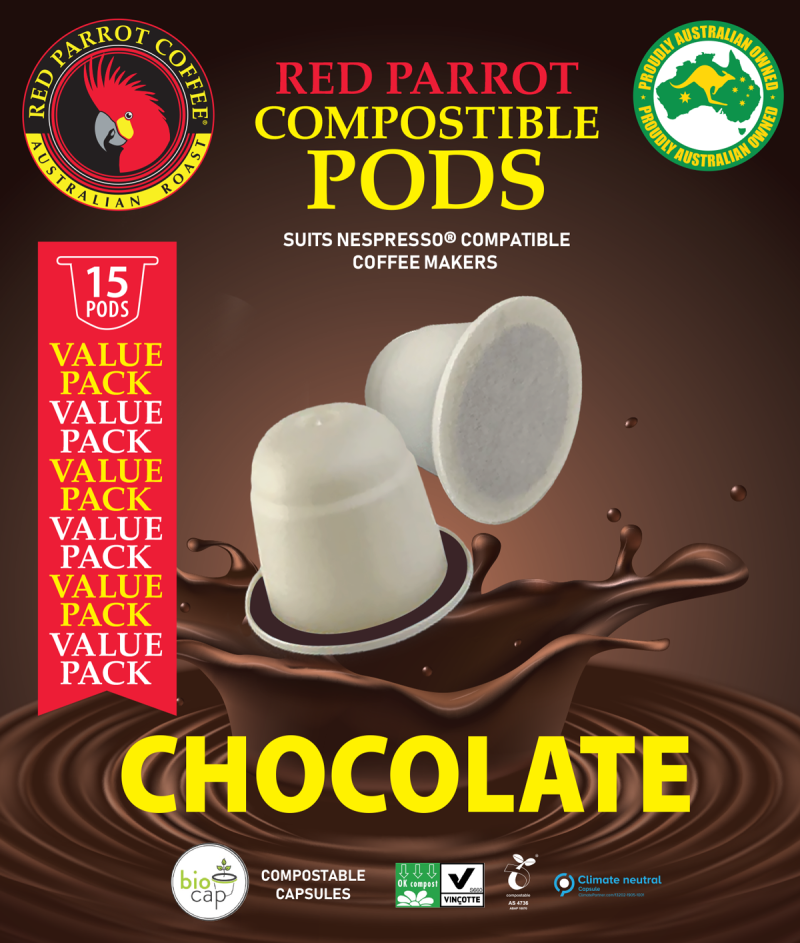 Red Parrot Nespresso compatible pods Chocolate