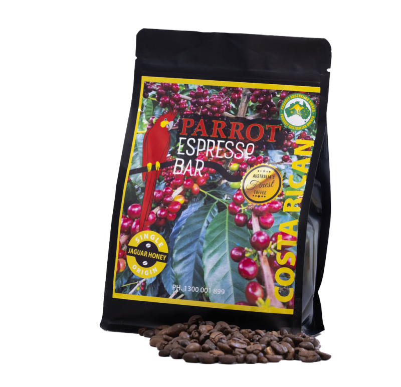 Red Parrot single origin coffee from Costa Rica Jaguar Honey 250g