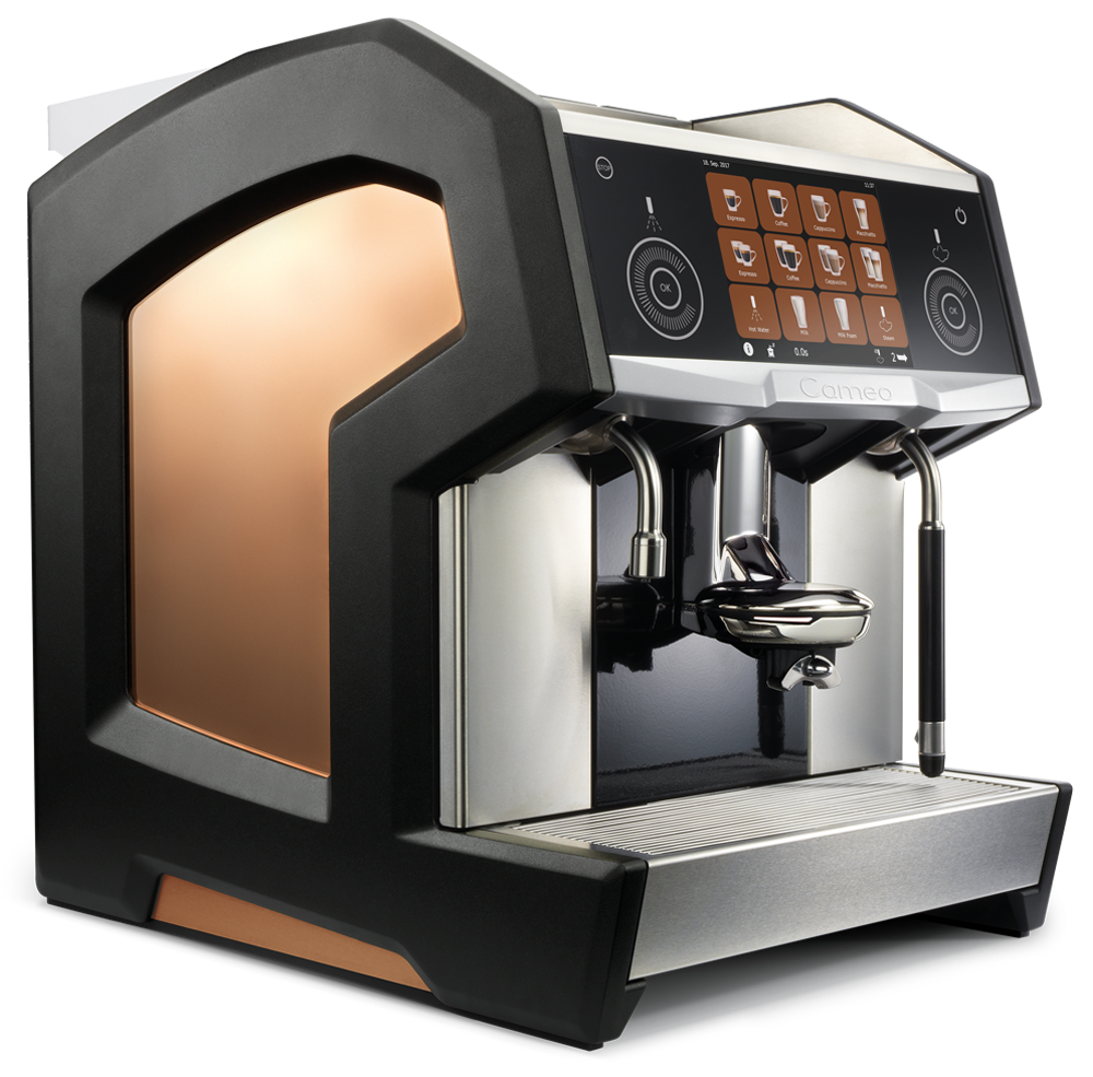 Eversys coffee machine in black and bronze